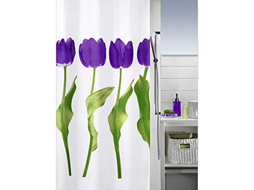 Spirella 1014424 Tulipa Duschvorhang 180 x 200 cm Violet