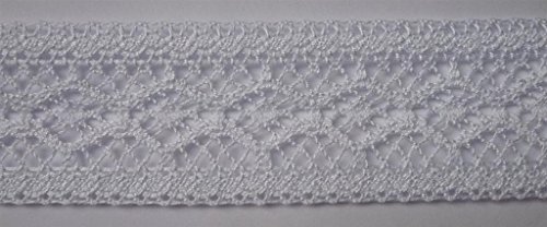 eugen übelhör gmbh 1 m Klöppelspitze Spitzeneinsatz 100% Baumwolle 45 mm Weiss