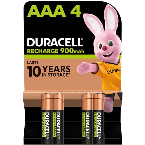Duracell Akku AAA, wiederaufladbare Batterien AAA, 4 Stück, Unsere Nr. 1 - längste Haltbarkeit pro Aufladung, vorgeladen