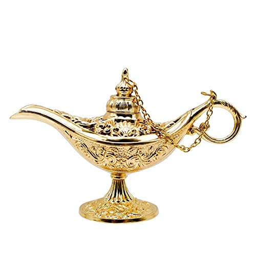 Aladdin Genie Lampe Genie Light Lampe, Aladdin Light Magic Genie Light Metal geschnitzt Legend Lampe Wishing Light Pot Decor