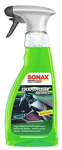 SONAX CockpitPfleger Matteffect Green Lemon (500 ml) reinigt und pflegt alle Kunststoffteile im Auto | Art-Nr. 03582410