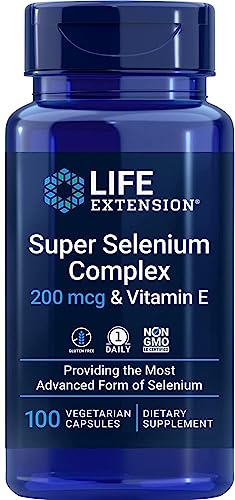 Life Extension Selenium Complex & Vitamin E (Selen-Komplex), 100 vegane Kapseln, Laborgeprüft, Glutenfrei, Vegetarisch, Sojafrei, Ohne Gentechnik