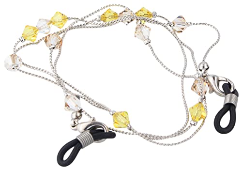 Elegante Brillenkette SWAROVSKI BEADS mit eingearbeiteten Swarovski - Elementen in Gelb