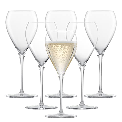 SCHOTT ZWIESEL Schaumweinglas Bar Special (6er-Set), klassische Champagner Gläser mit Moussierpunkt, spülmaschinenfeste Tritan-Kristallgläser,(Art.-Nr. 121544)