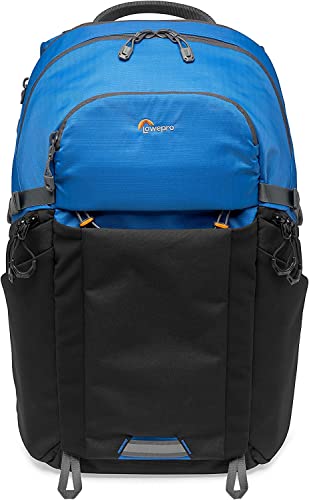 Lowepro LP37253-PWW Photo Active Outdoor-Fotorucksack (mit QuickShelf Einteiler, fasst 15“ Laptop/iPad/ 3L Trinkbeutel, für CSC von Sony, Canon, Nikon, Gimbals, Drohnen, DJI, Osmo, Mavic) blau/schwarz