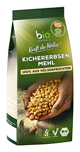 biozentrale Kichererbsenmehl | 350 g Bio Mehl | aus 100% gemahlenen Kichererbsen | hoher Protein- und Ballaststoffgehalt | von Natur aus vegan und glutenfrei
