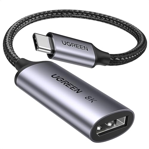 UGREEN USB C auf DP1.4 Adapter 8K@60Hz 4K@240Hz Thunderbolt auf DisplayPort HDR VRR Dolby kompatibel mit MacBook Pro Air Mac Mini Dell XPS HP ENVY iPad Pro Air 5 Surface Go iPhone 15 Galaxy S23