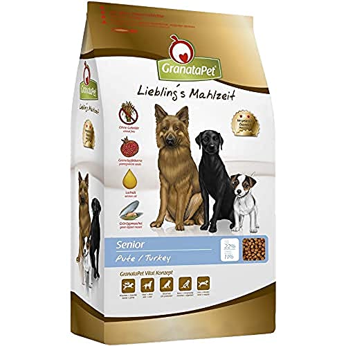 GranataPet Liebling's Mahlzeit Pute Senior, 10 kg, Trockenfutter für Hunde, Hundefutter ohne Getreide & ohne Zuckerzusätze, Alleinfuttermittel