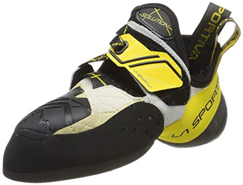 LA SPORTIVA Unisex Solution White/Yellow Kletterschuhe, Weißgelb, 45.5 EU