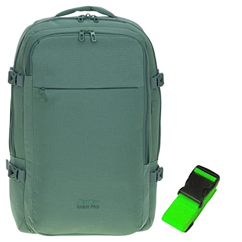 Bestway Rucksack Handgepäck Damen Herren Cabin Ultimate Pro II Reisetasche Flugzeug Bus Bahn Laptoprucksack Tasche 30 Liter Kabinengepäck 40325 + (Safari Khaki (1300) + bagboom Gurt