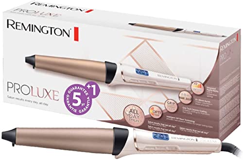 Remington Lockenstab große Locken & natürliche Wellen [kegelförmig 25-38mm] PROluxe Digital (OPTIheat-Technologie, Grip-Tech-Keramik-Beschichtung) -LCD-Display 120-210°C, Beach Waves, CI91X1