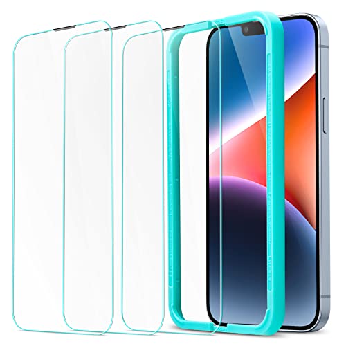 ESR Schutzfolie kompatibel mit iPhone 14/iPhone 13/iPhone 13 Pro, praktischer Ausrichtrahmen, Militärnorm Schutz, sehr robust, kratzfest, 3 Stück