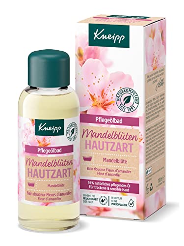 Kneipp Pflegeölbad Mandelblüten Hautzart - Ölbad mit 94% reinem Mandelöl - optimale Kombination aus aktivem Schutz und fühlbarer Pflege - für trockene und sensible Haut - 100ml