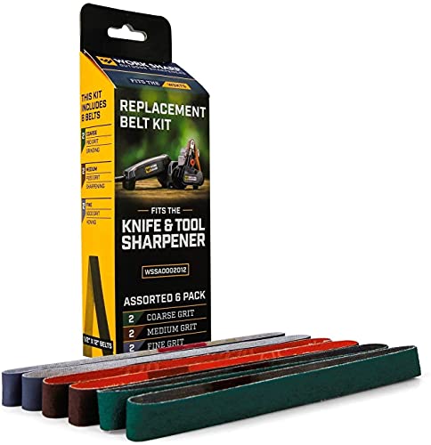 WORK SHARP® WSKTS Belt Kit 80/220 / 6000 - Premium Ersatz Schleifband Set für Knife & Tool Sharpener - Gewebe-Schleifband/Schärfband in Industrie Qualität