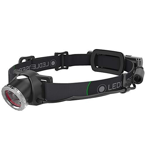 Ledlenser MH10 LED Akku Stirnlampe, extrem helle 600 Lumen, 120 Std. Laufzeit, wiederaufladbar, rotes Rücklicht, inkl. Akku