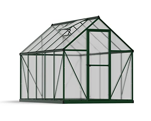 Palram Canopia by Gewächshaus klein Mythos 6x10 Treibhaus 306x185 cm Aluminium Grün Tomatenhaus Polycarbonatplatten UV-beständig