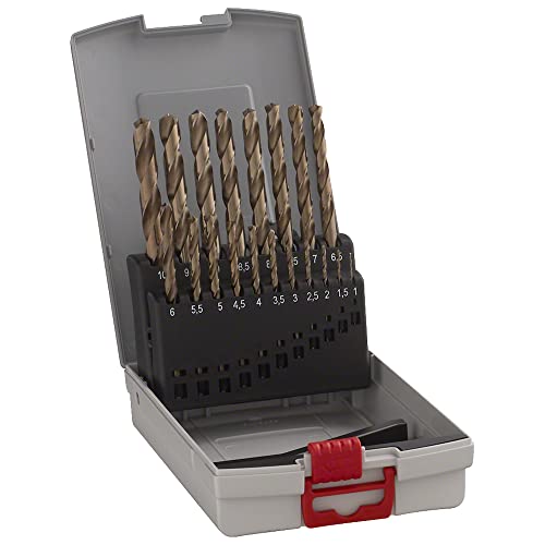 Bosch Professional 19tlg. Metallbohrer-Set HSS-Cobalt ProBox (für Edelstahl, Zubehör Bohrschrauber), Durchmesser: 1.0 - 10.0