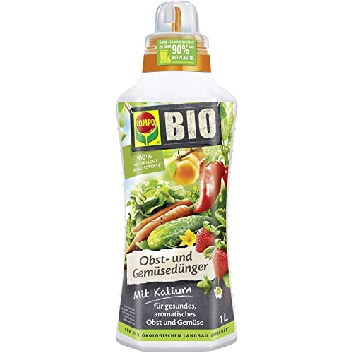 COMPO BIO Obst- und Gemüsedünger, Dünger für alle Obst- und Gemüsesorten, Natürlicher Spezial-Flüssigdünger, 1 Liter