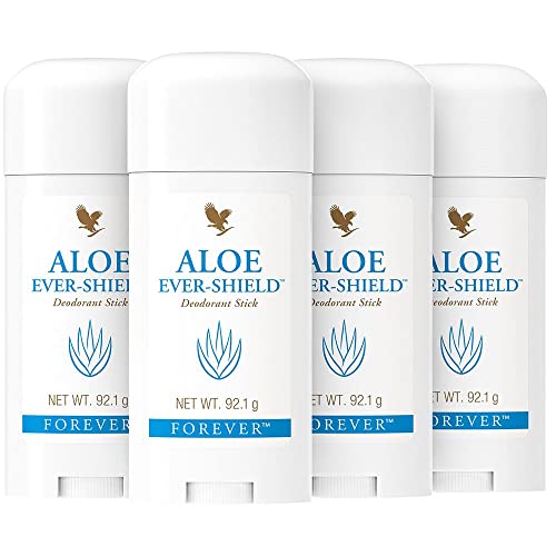 Forever Aloe Ever-Shield® Deodorant stick, Deo ohne Aluminium und ohne Alkohol, mit pflegender Aloe Vera für empfindliche Haut, zuverlässiger Schutz, dermatest-zertifiziert, (4 Stück)