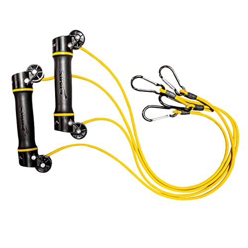 FINIS Slide Dryland Trainer - Widerstandstrainingsbänder zur Verbesserung von Kraft und Form - Doppelt geführte Widerstandsbänder für alle Altersgruppen - 7mm Widerstand, Gelb
