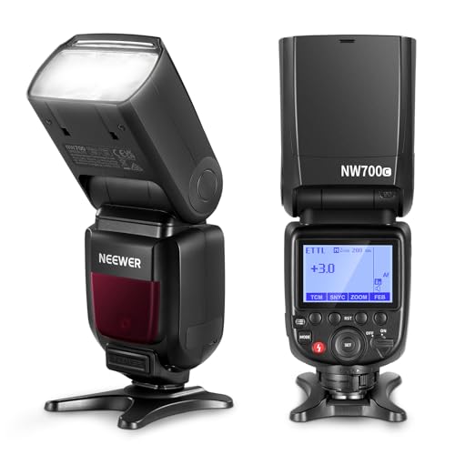 NEEWER NW700-C Blitz GN60 TTL Speedlite Kompatibel mit Canon DSLR Kameras, 1/8000s High Speed Sync, 1/1-1/256 Ausgang, TCM Funktion, 230 volle Blitzleistung, 0,1-2,7s schnelles Recycling