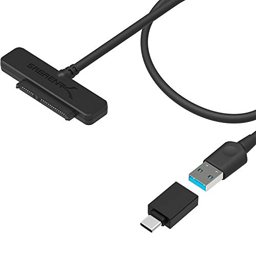 Sabrent USB C SATA auf USB 3.2 Gen 2, SSD/HDD Festplatten Adapter, USB 3.2 zu 2,5 Zoll SATA, 10Gbps SATA Kabel Adapter, Unterstützt UASP SATA I II III, kompatibel mit Allen 2,5 SATA (EC-SS31)