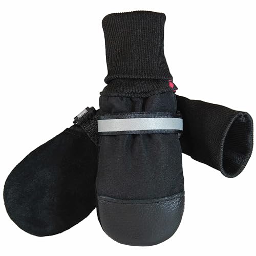 Muttluks Fleece Lined Muttluks Dog Boots - Set of 4, Medium (3.25 to 3.75 inch), Black