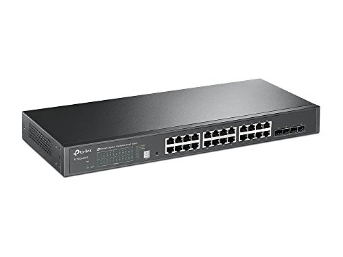 TP-Link Stackable JetStream-24-Port-Gigabit T1700G-28TQ Smart Switch (4 10GE SFP+ Ports, IPv6 Unterstützung, 16 IP-Interfaces)
