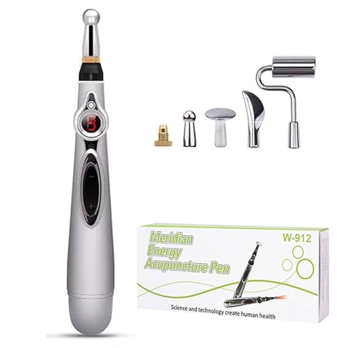 Akupunkturstift, Elektronische Akupunktur Stift, 5 in 1 elektronischer Massagestift, Akupunktur-Maschinen-Meridian-Stift zur Muskelheilung, Schmerzlinderung (Batterie nicht enthalten)