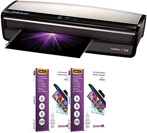 Fellowes 5733503 Laminiergerät Jupiter 2 A3 inklusiv 200 Stück A4 80 Mikron Laminierfolien