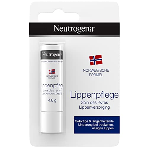 Neutrogena Lippenpflege (4,8 g), Lippenpflegestift mit Glycerin für trockene rissige Lippen, pflegender Lippenstift mit reichhaltiger Formel für schnelle und anhaltende Pflege