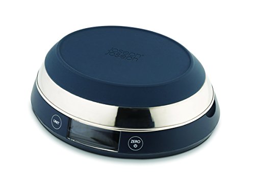 Joseph Joseph SwitchScale - 2-in-1 digitale Küchenwaage mit umkehrbarem Deckel, 5kg Fassungsvermögen, metrische und imperiale LCD-Anzeige, batteriebetrieben – grau