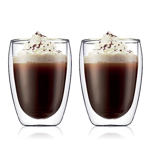 Bodum 4559-10 pavina 2-teiliges Gläser-Set (Doppelwandig, Isoliert, Mundgeblasen, 0,35 liters) transparent