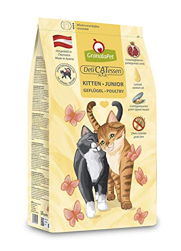 GranataPet DeliCatessen Kitten / Junior Geflügel, 1,8 kg, Trockenfutter für Katzen, schmackhaftes Katzenfutter, Alleinfuttermittel ohne Getreide & ohne Zuckerzusätze