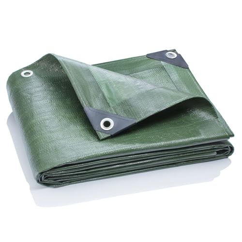 GardenMate 4x5m 120g/m² Gewebeplane Grün Abdeckplane Schutzplane Bootsplane