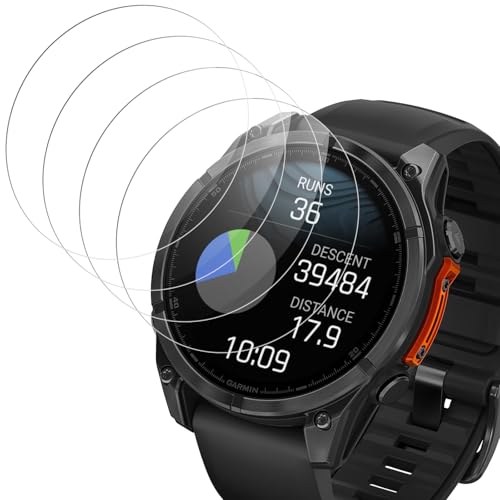 Supershieldz Panzer Schutz Glas Kompatibel mit Garmin Fenix 8 47mm, 4 Stück HD Panzer Schutzfolie, Runde Kante Displayschutz, Touch Sensitive, Bläschenfrei Schutzglas, Anti-Kratzer Panzerfolie