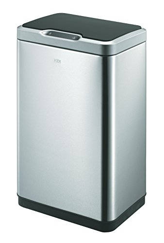 EKO Mirage Sensor Mülleimer 30L Edelstahl (25 x 37.5 x 62.4 cm, Bewegungssensor, Dämpfer-System, Fingerabdruck frei, Abfallbeutelfixierung), silber