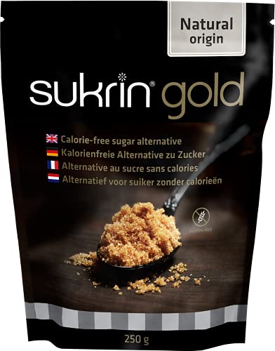 SUKRIN Gold natürliche Alternative zu Rohrrohrzucker und braunem Zucker aus Erythrit, 250 g