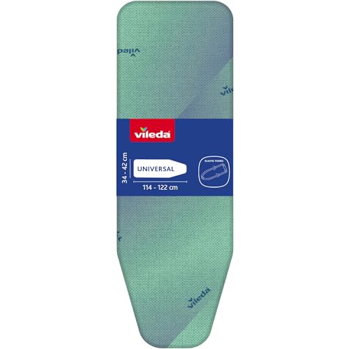Vileda Viva Express Perfect Fit Elastic Bügelbrettbezug, optimale Passform durch Nachspannsystem, Farbe Blau