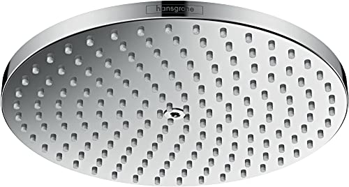 hansgrohe Raindance S - Kopfbrause, runde Duschbrause (⌀ 240 mm), Regendusche mit1 Strahlart (PowderRain) für Wand- oder Deckenmontage, Brausekopf mit Antikalk-Funktion, Chrom