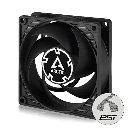 ARCTIC P8 PWM PST - PC Lüfter, 80 mm PWM PST Gehäuselüfter optimiert für statischen Druck, 200-3000 rpm via PWM PST geregelt, leiser und effizienter Motor - Schwarz