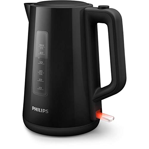 Philips Wasserkocher – 1.7 L Fassungsvermögen mit Kontrollanzeige, Pirouettenbasis, schwarz (HD9318/20)