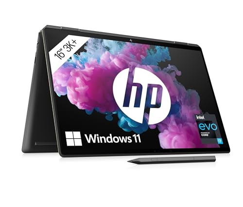 HP Spectre x360 2-in-1 Laptop,16' 3K Touchdisplay, Intel Core i7-13700H, Intel EVO, 16GB DDR4 RAM, 1TB SSD, Intel Iris Xe, Windows 11, QWERTZ, schwarz inkl. HP MPP 2.0 Tilt Pen