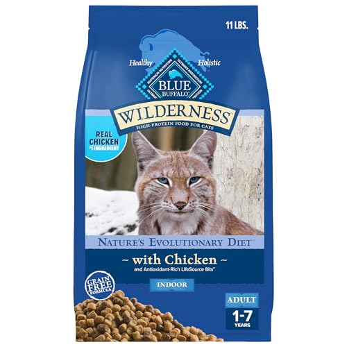 Blue Buffalo Wilderness natürliches Trockenfutter für ausgewachsene Katzen, mit hohem Proteinanteil, Huhn