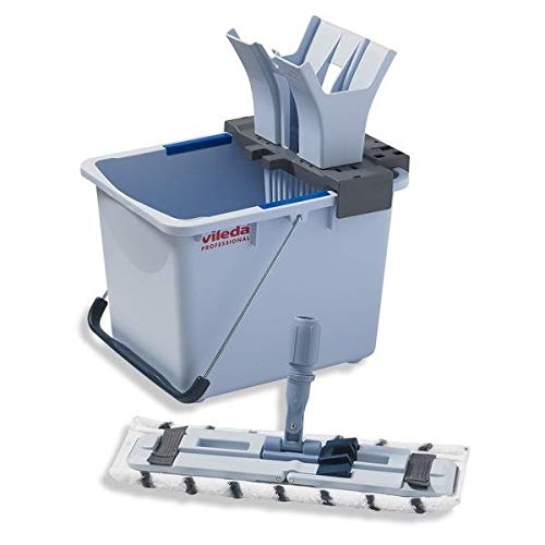 Vileda Professional Ultraspeed Pro Starter Kit 149090, Set:15 Liter Eimer, Mopp - Mikrofasermop, Rahmen, Quetscher