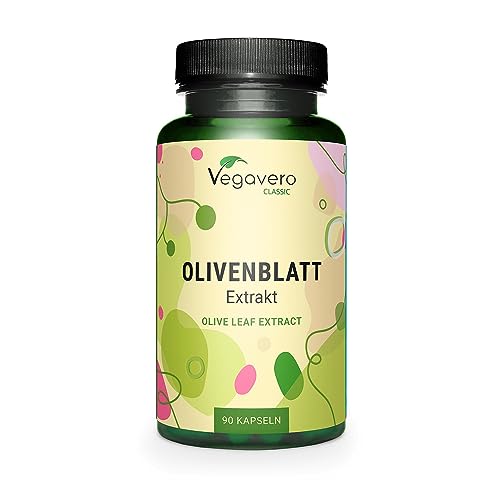 OLIVENBLATTEXTRAKT Kapseln Vegavero® | 40% OLEUROPEIN | Spanischer Olivenblatt Extrakt (15:1) | 500 mg - Entspricht 7500 mg Olivenblättern | 90 Kapseln | Vegan