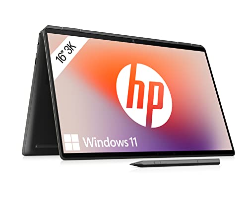 HP Spectre x360 2-in-1 Laptop | 16' 3K+ Touchscreen | Intel Core i7-13700H | 16 GB DDR4 RAM | 512 GB SSD | Intel UHD Graphics | Windows 11 | QWERTZ | Schwarz | inkl. HP MPP 2.0 Tilt Pen