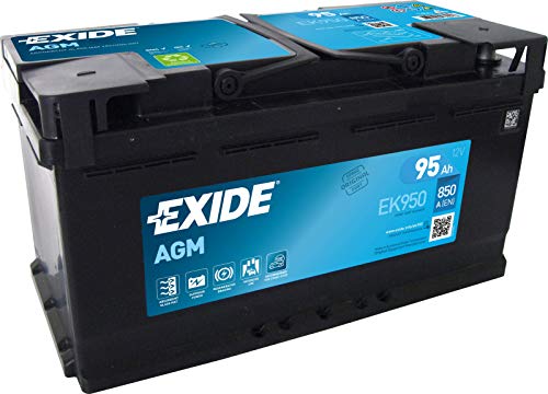 EXIDE 10850470 EK950 AGM PKW Starter-Batterie, Schwarz