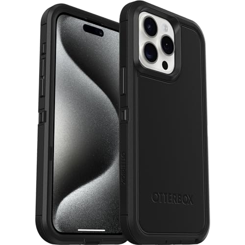 OtterBox Defender XT Hülle für iPhone 15 Pro Max mit MagSafe, stoßfest, ultra-robust, schützende Hülle, 5x getestet nach Militärstandard, Schwarz