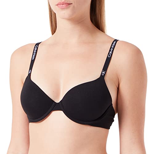 Calvin Klein Damen Lightly Lined 000QF7219E Demi-Plunge-BHS, Schwarz (Black), 38DD